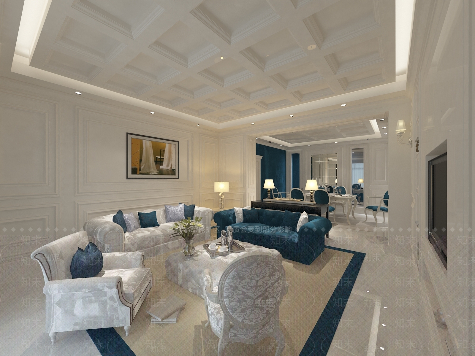 简欧客餐厅3D模型下载【ID:1194657079】