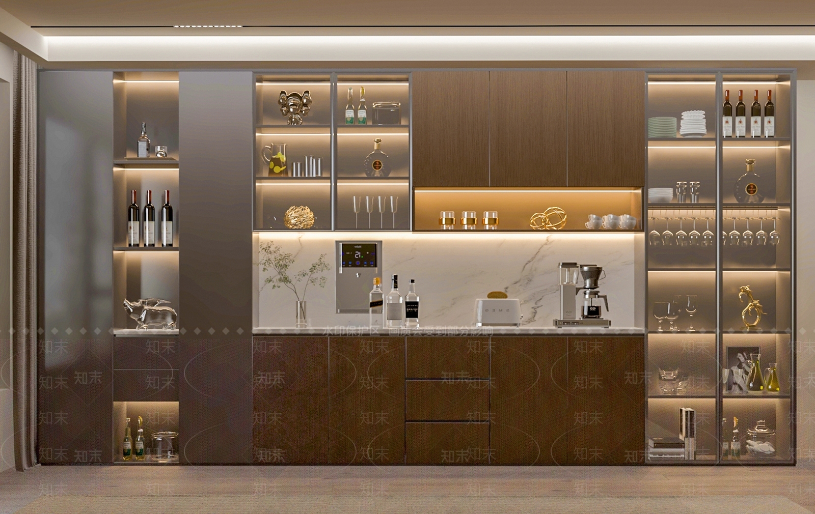 现代酒柜3D模型下载【ID:1194659275】