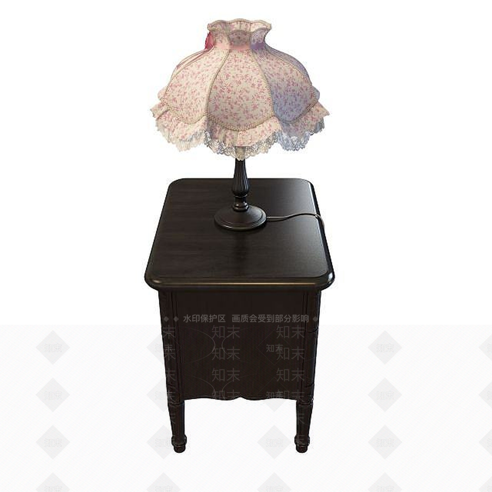 欧式古典床头柜3D模型下载【ID:1194659373】