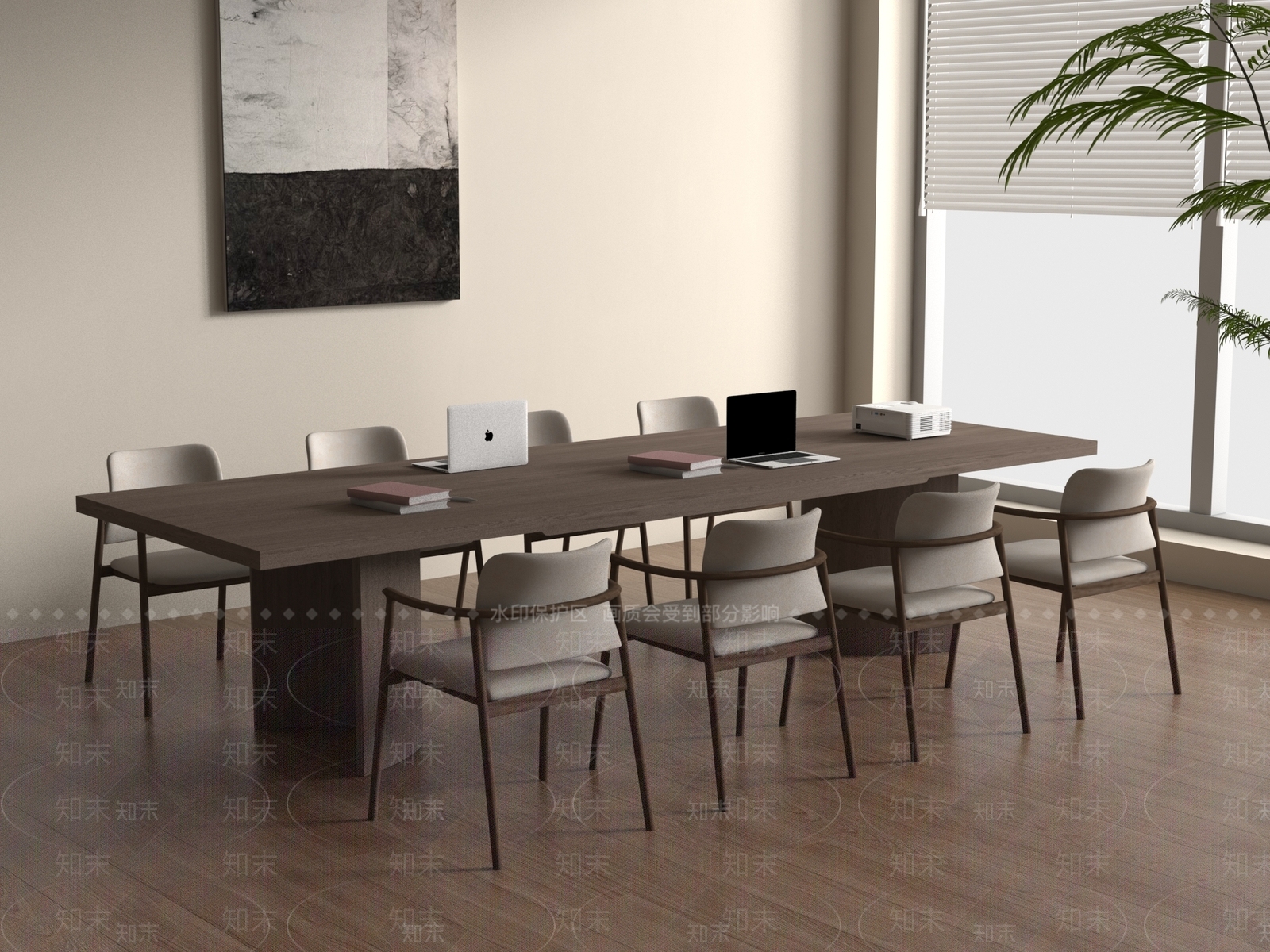 现代会议桌椅SU模型下载【ID:1194661963】