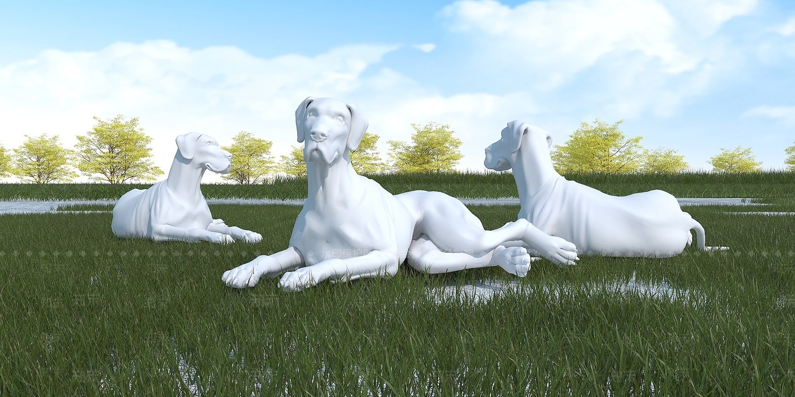 现代艺术雕塑小品3D模型下载【ID:1194662069】
