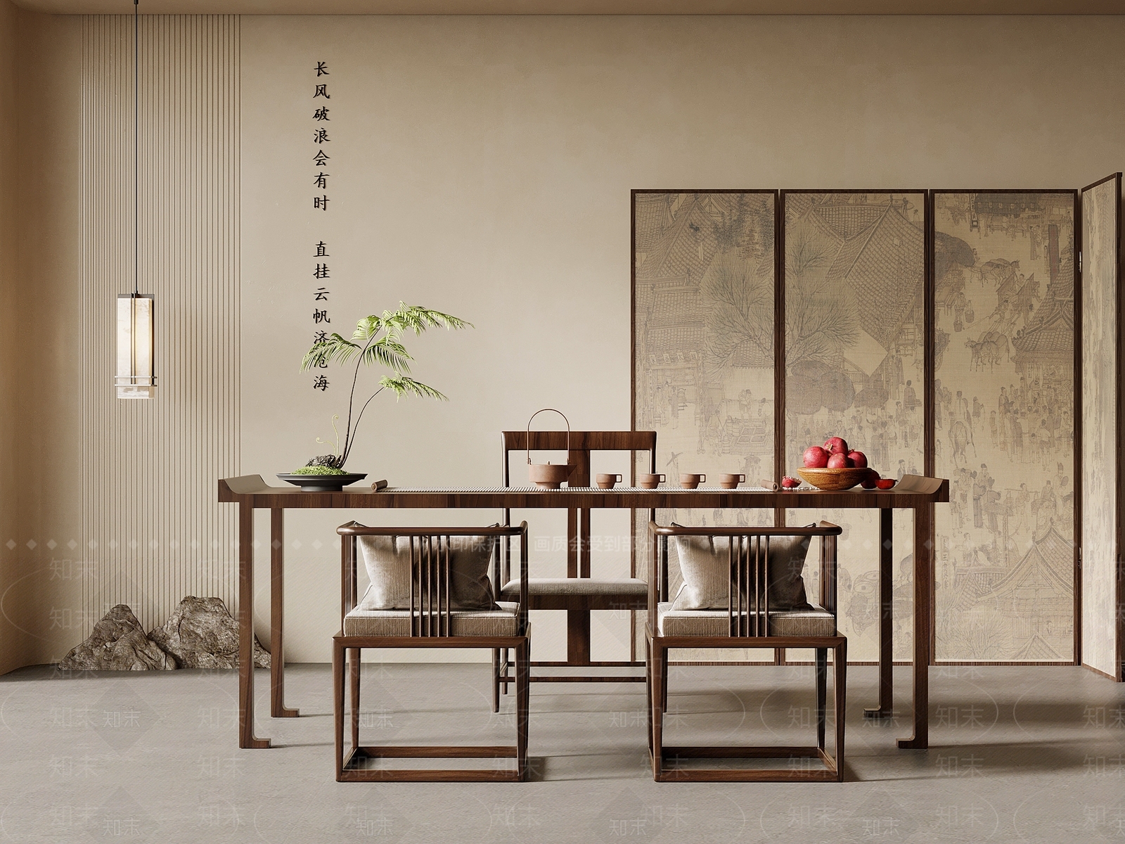 新中式茶室3D模型下载【ID:1194662783】