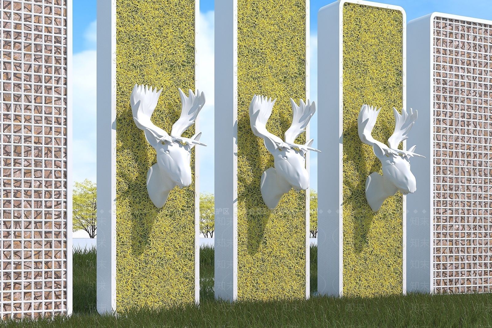 现代艺术雕塑小品3D模型下载【ID:1194662804】