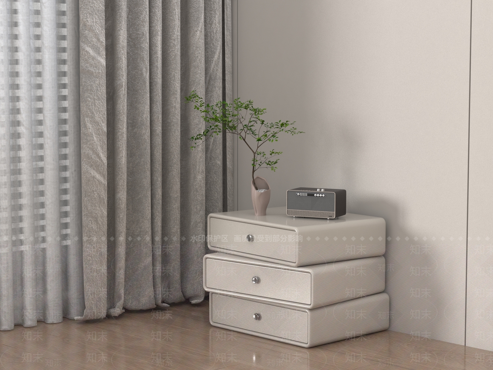 床头柜3D模型下载【ID:1194663055】