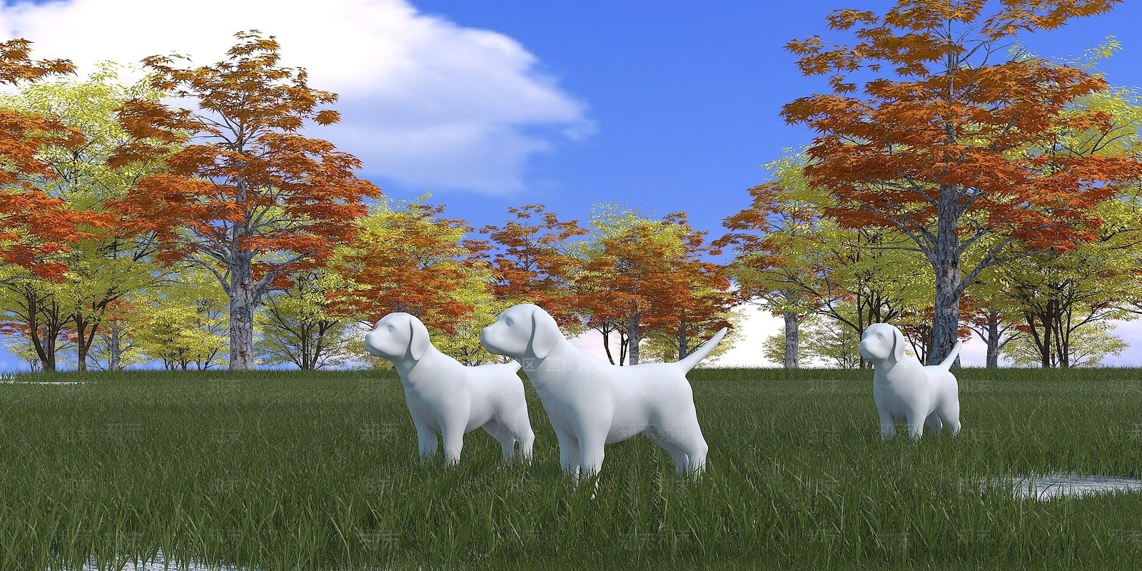 现代艺术雕塑小品3D模型下载【ID:1194663016】