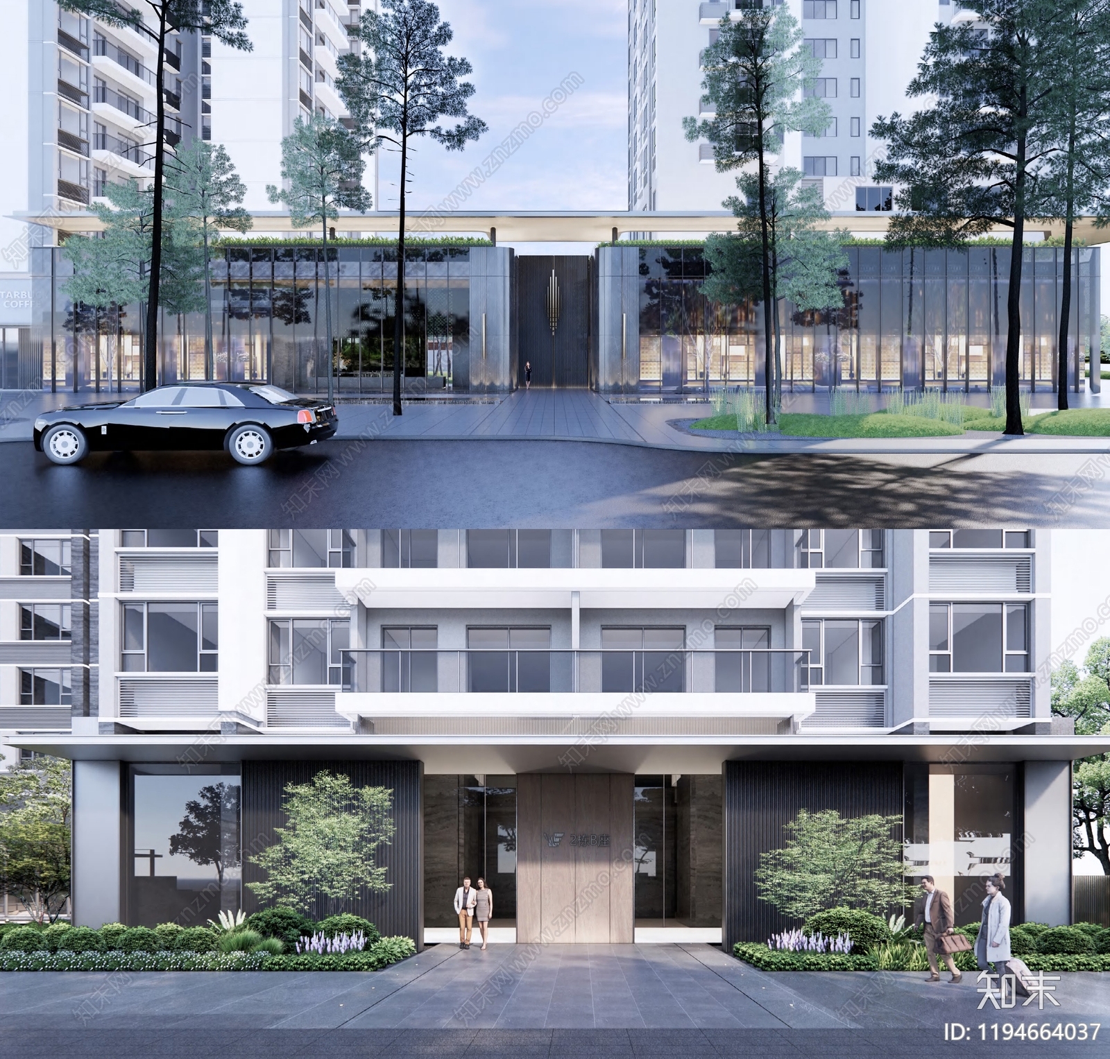 现代轻奢小区景观下载【ID:1194664037】