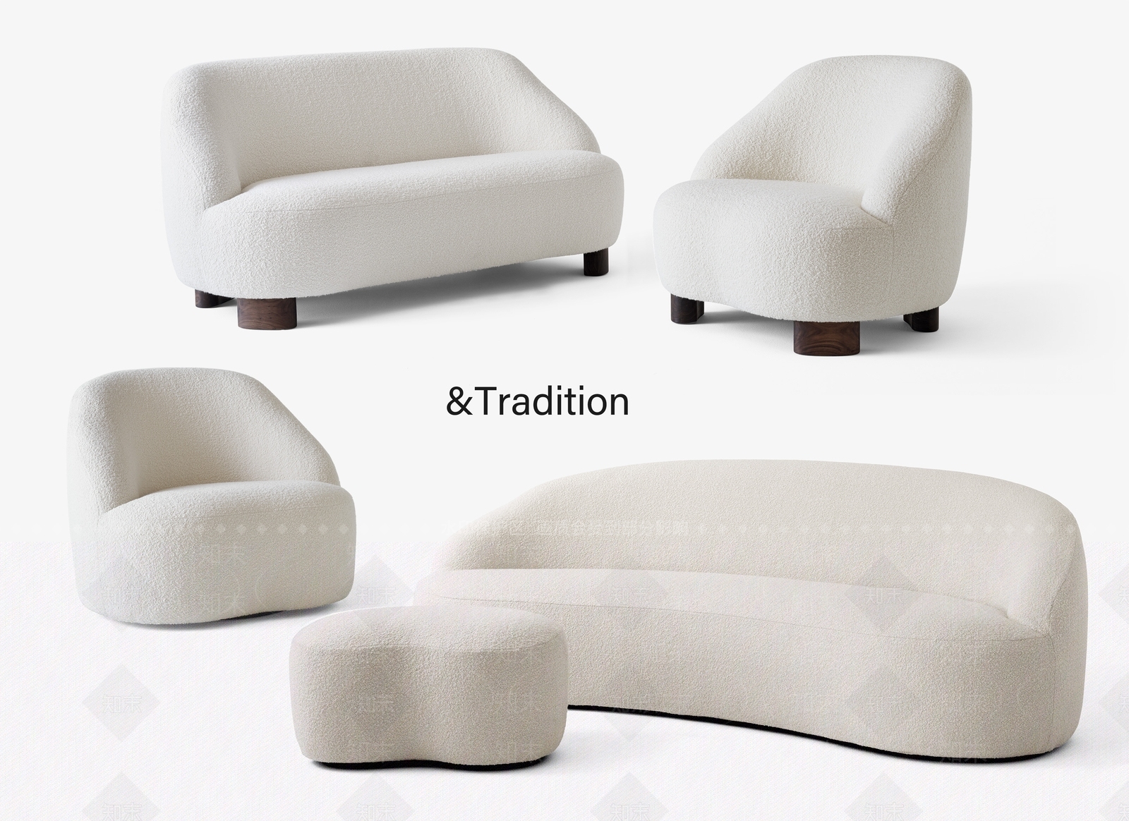 法式奶油沙发组合SU模型下载【ID:1194663957】