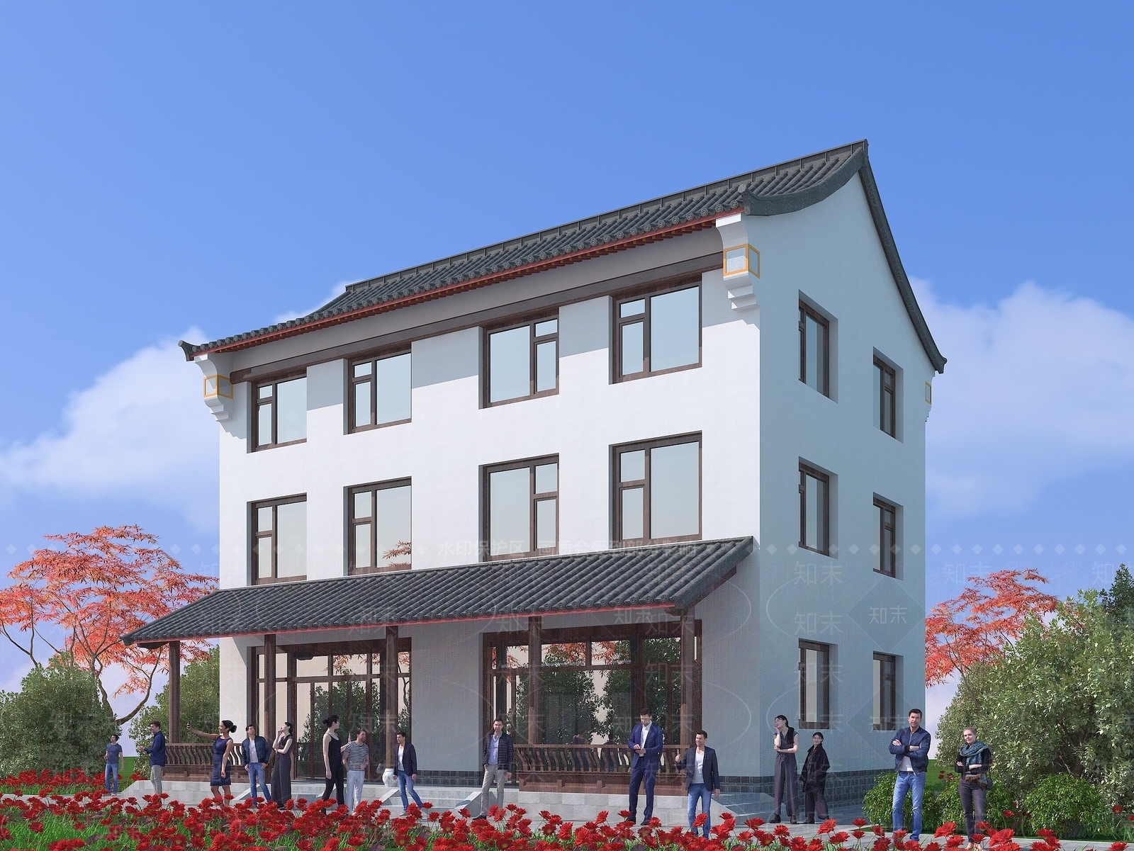 中式建筑3D模型下载【ID:1194666836】