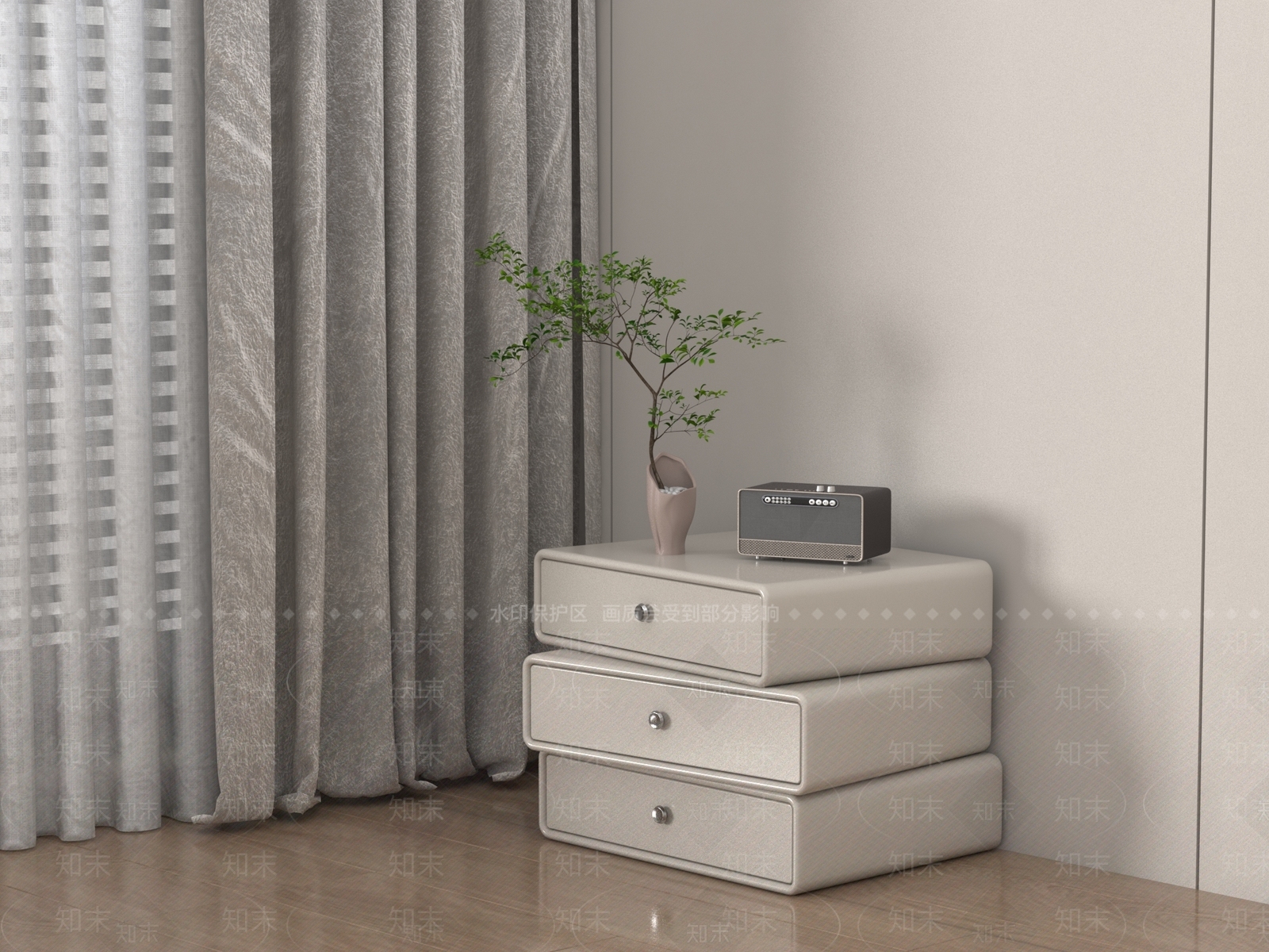 现代床头柜SU模型下载【ID:1194667055】