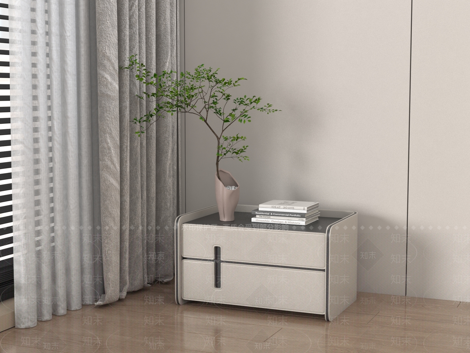 现代床头柜SU模型下载【ID:1194668321】