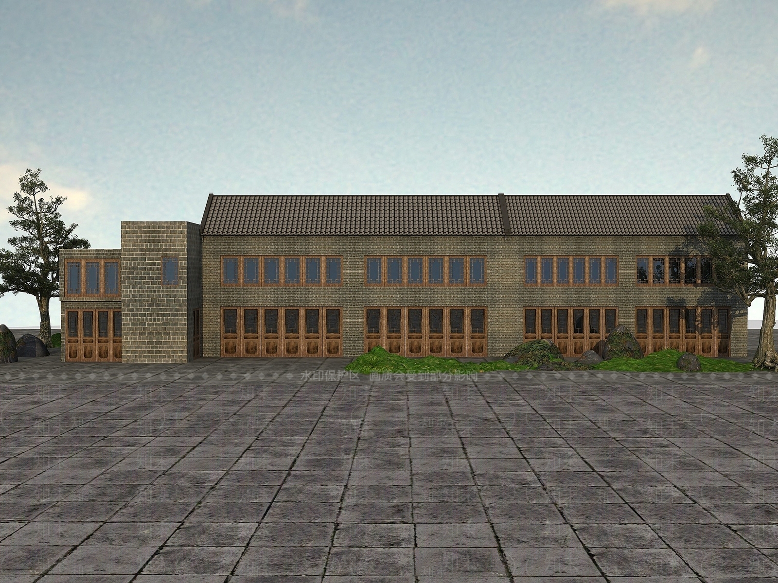 现代古建乡村房子3D模型下载【ID:1194668930】