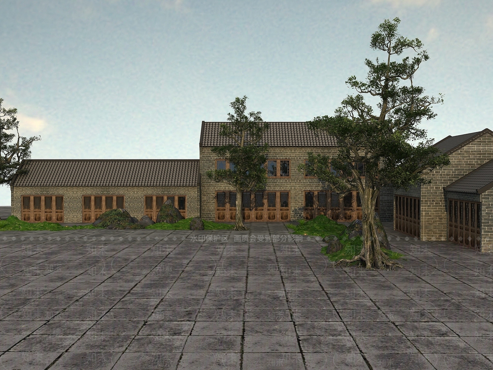 现代古建乡村房子3D模型下载【ID:1194668915】