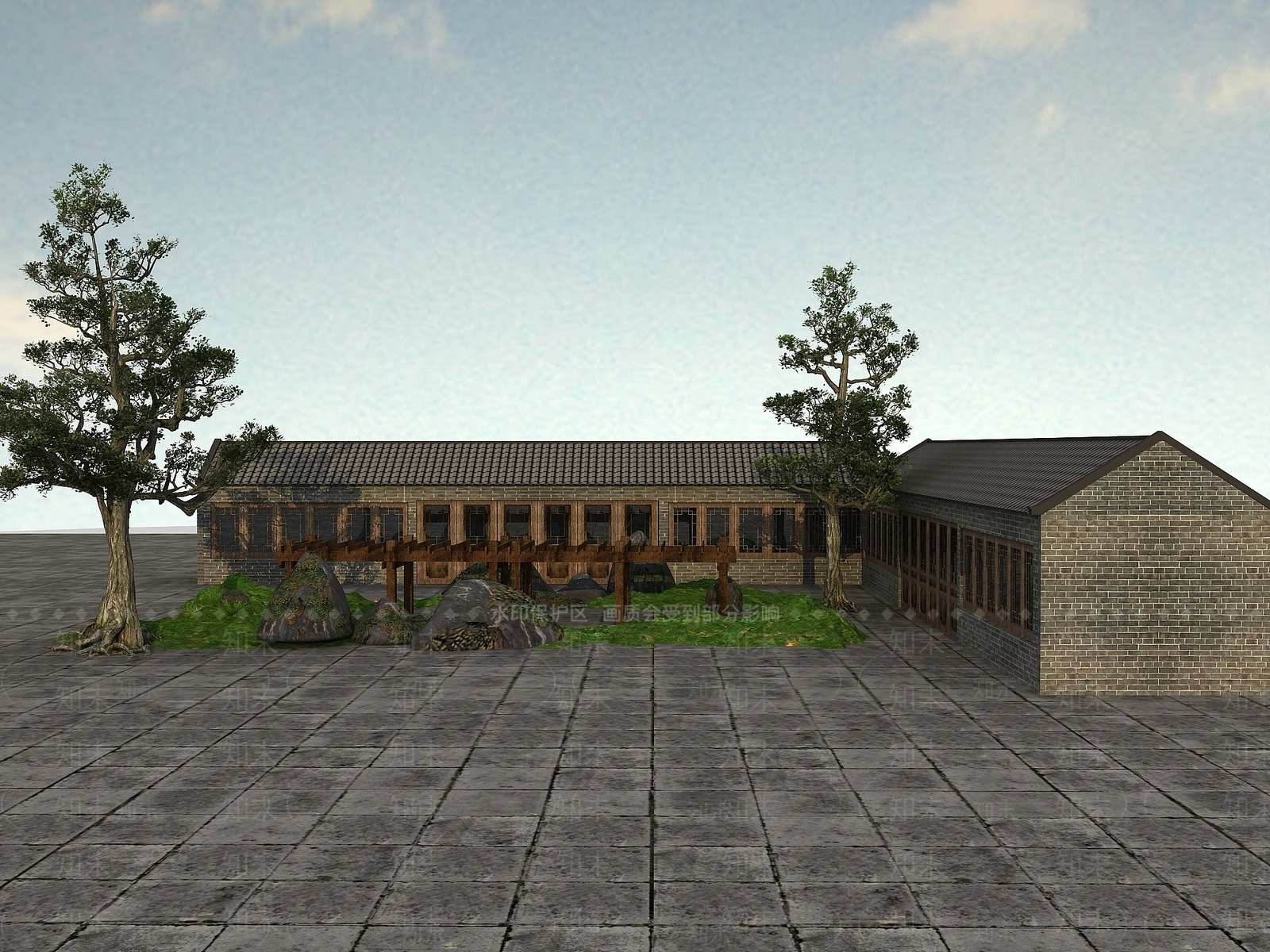 现代古建乡村房子3D模型下载【ID:1194668998】