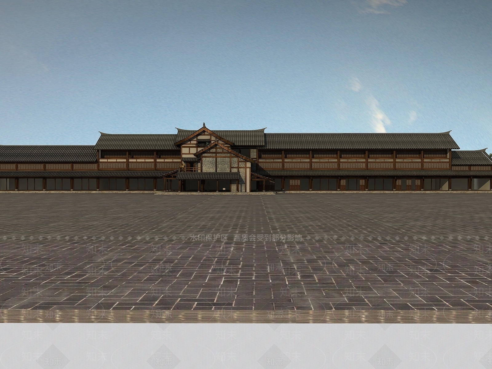 现代古建乡村3D模型下载【ID:1194669321】
