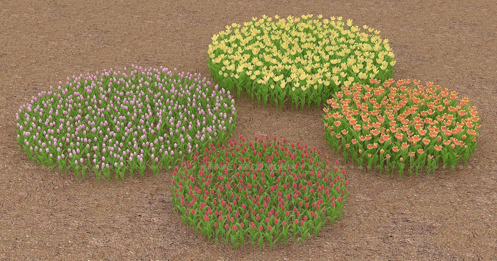 现代绿化花3D模型下载【ID:1194670413】