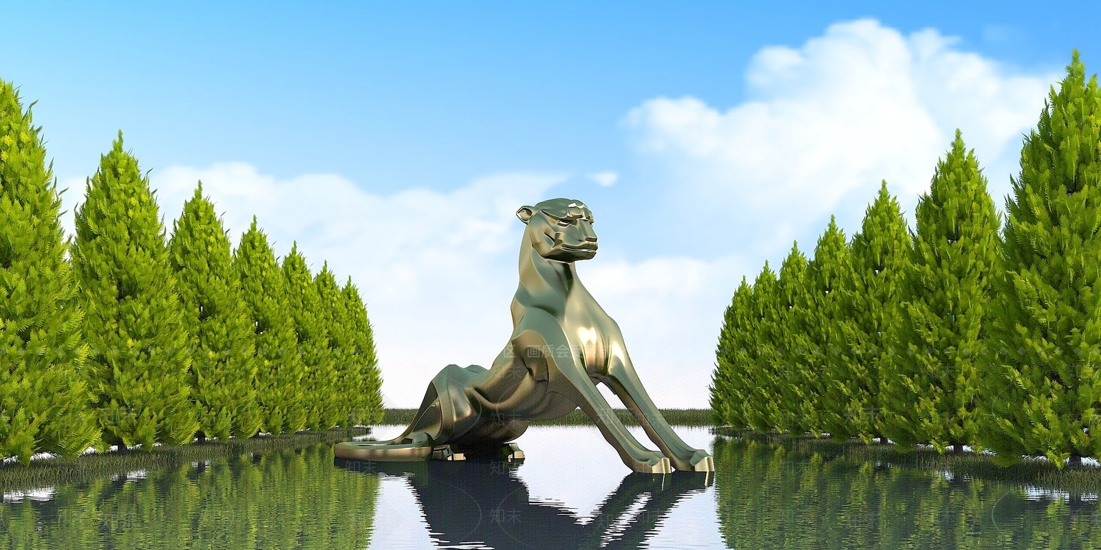 现代园林景观雕塑3D模型下载【ID:1194670866】