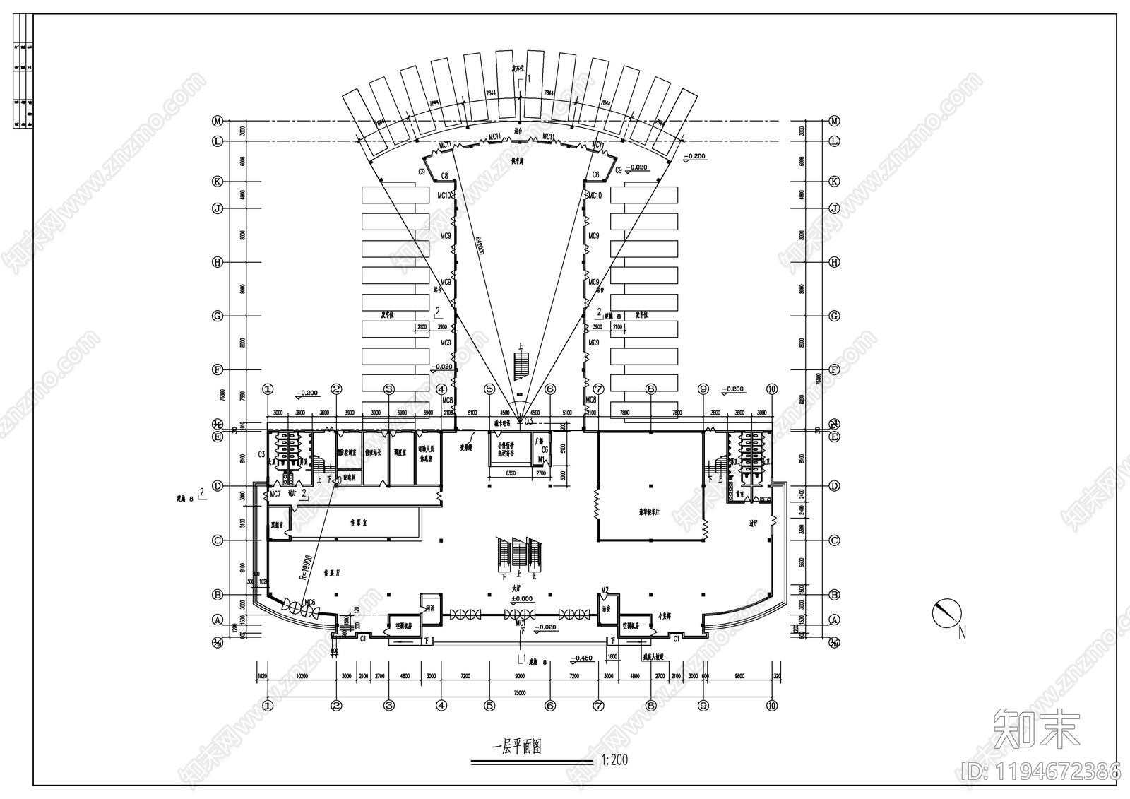 建筑平面布置图施工图下载【ID:1194672386】