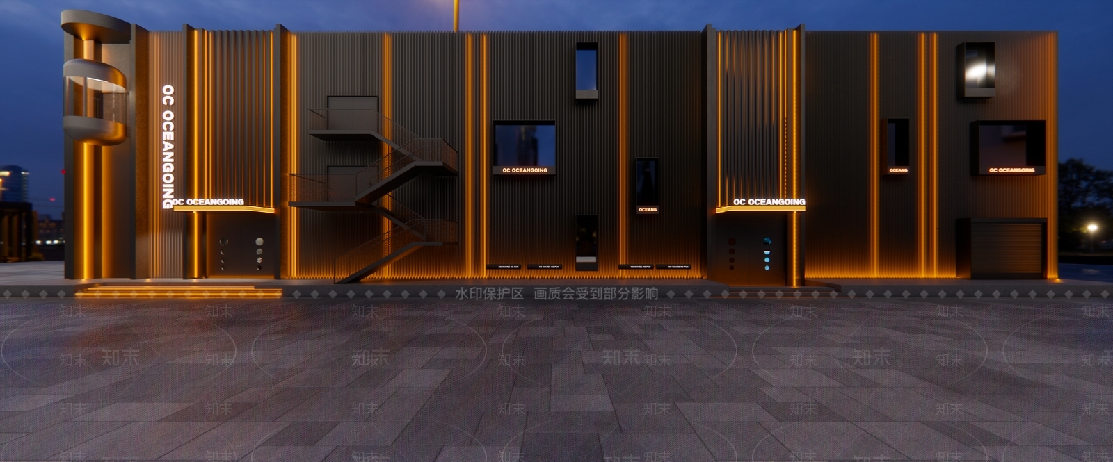 现代工业其他店铺SU模型下载【ID:1194673303】