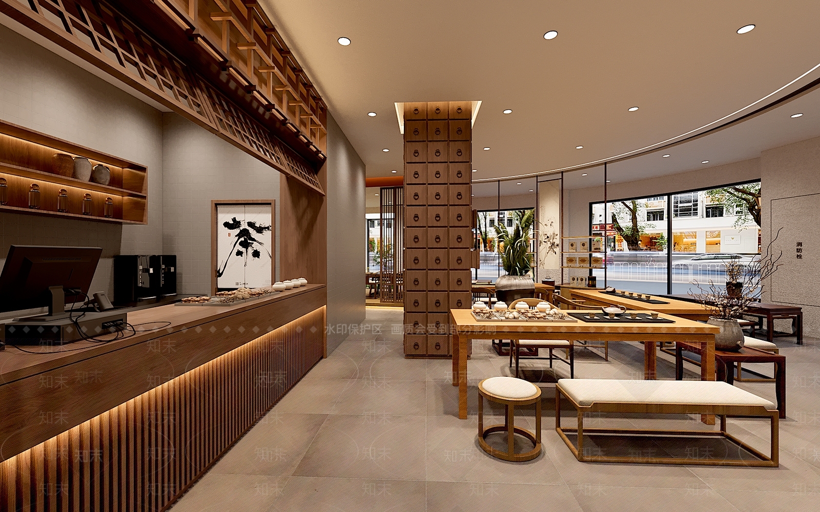 新中式中式茶馆SU模型下载【ID:1194679501】