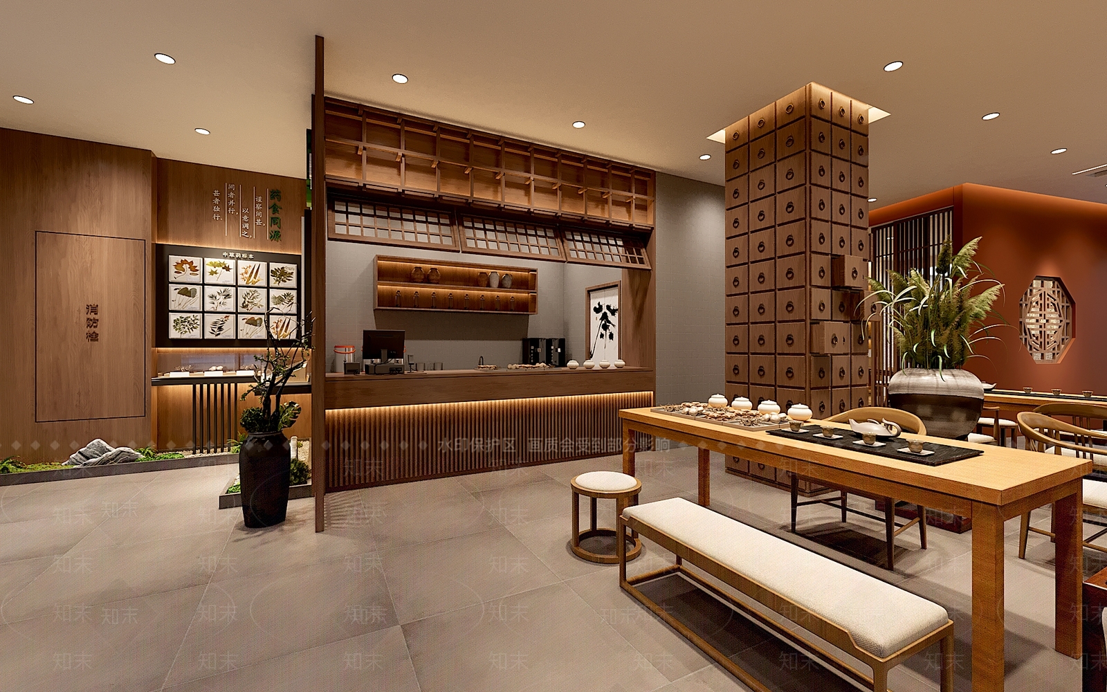 新中式中式茶馆SU模型下载【ID:1194679501】