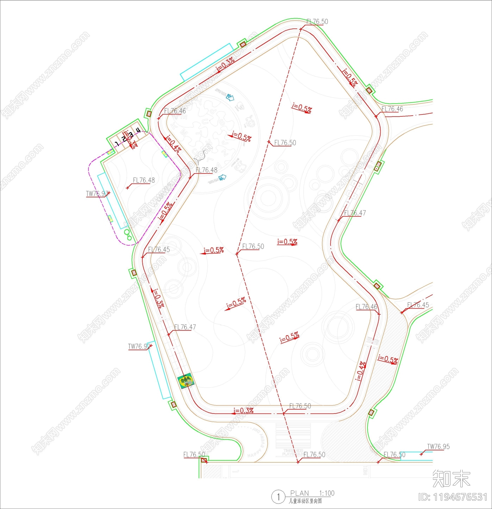 景观节点cad施工图下载【ID:1194676531】