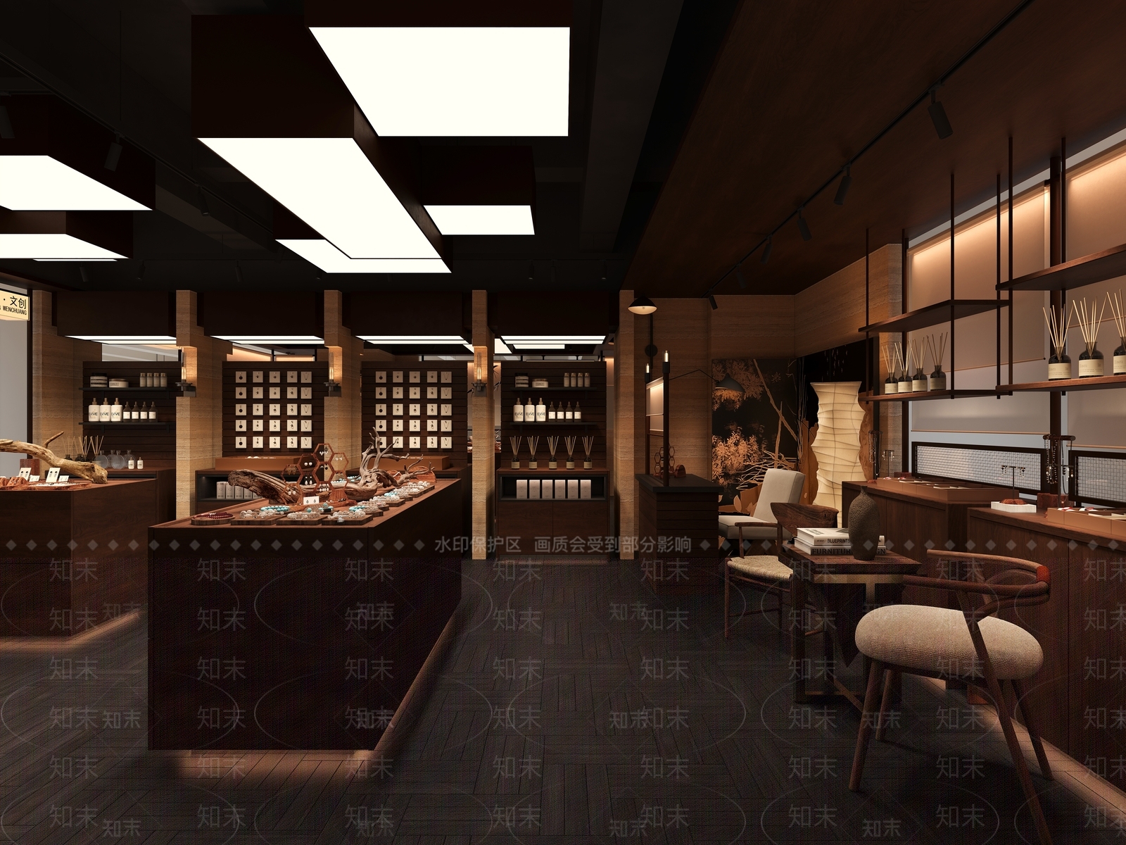 侘寂禅意珠宝店3D模型下载【ID:1194677398】