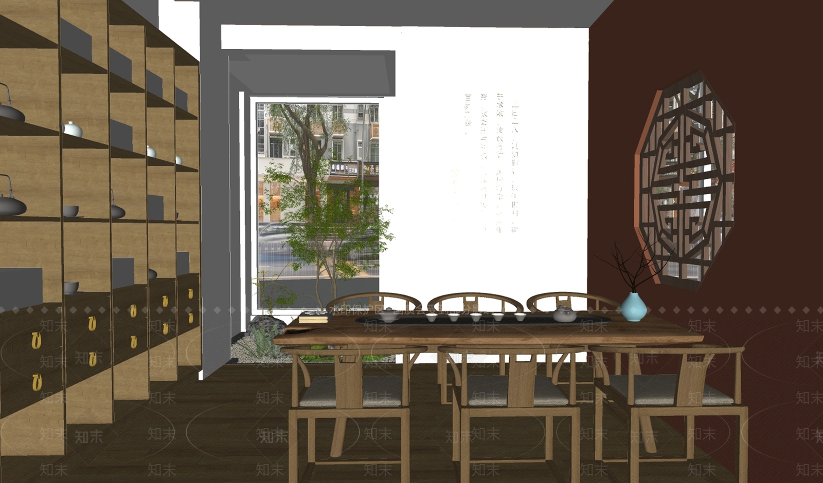 新中式中式茶馆SU模型下载【ID:1194678242】