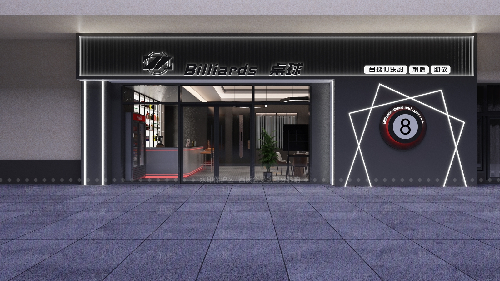 现代台球室3D模型下载【ID:1194678395】