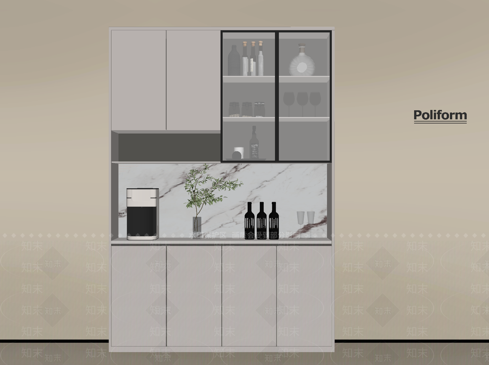 现代酒柜SU模型下载【ID:1194678352】