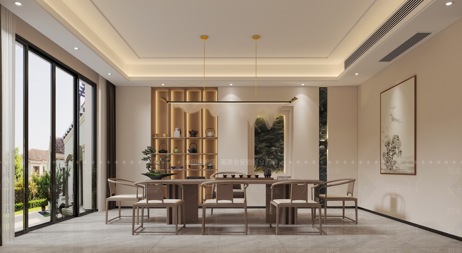 新中式轻奢茶室3D模型下载【ID:1194678981】
