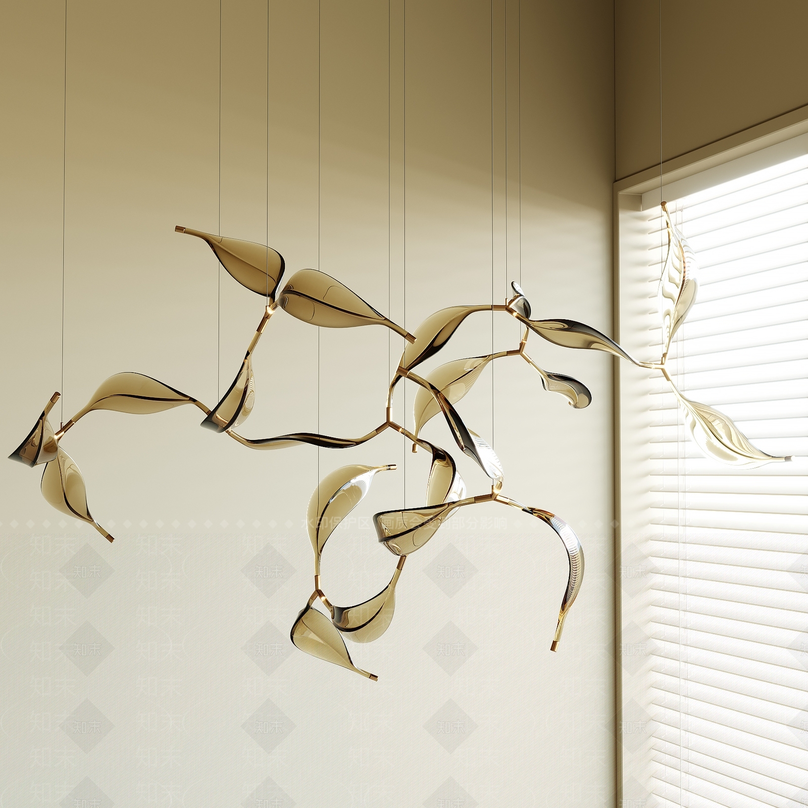 现代极简艺术吊灯3D模型下载【ID:1194679750】