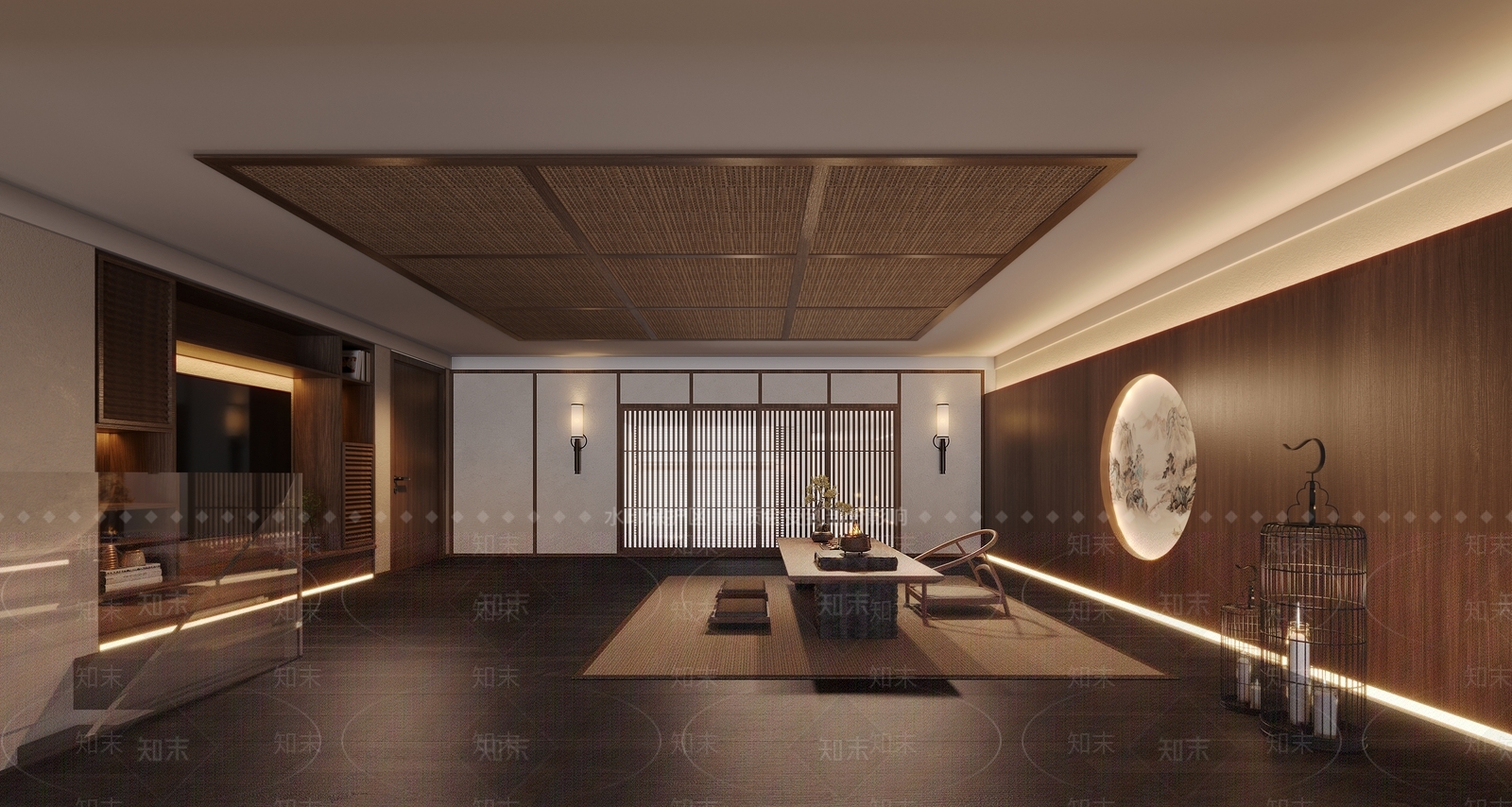 新中式茶室3D模型下载【ID:1194684937】
