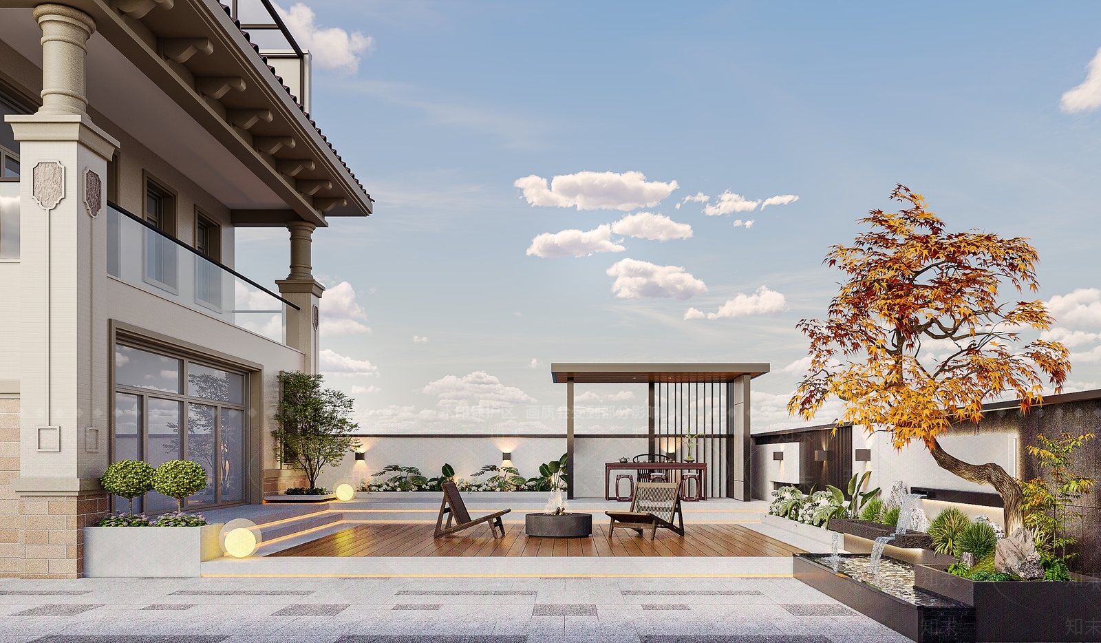 现代简欧庭院3D模型下载【ID:1194685629】