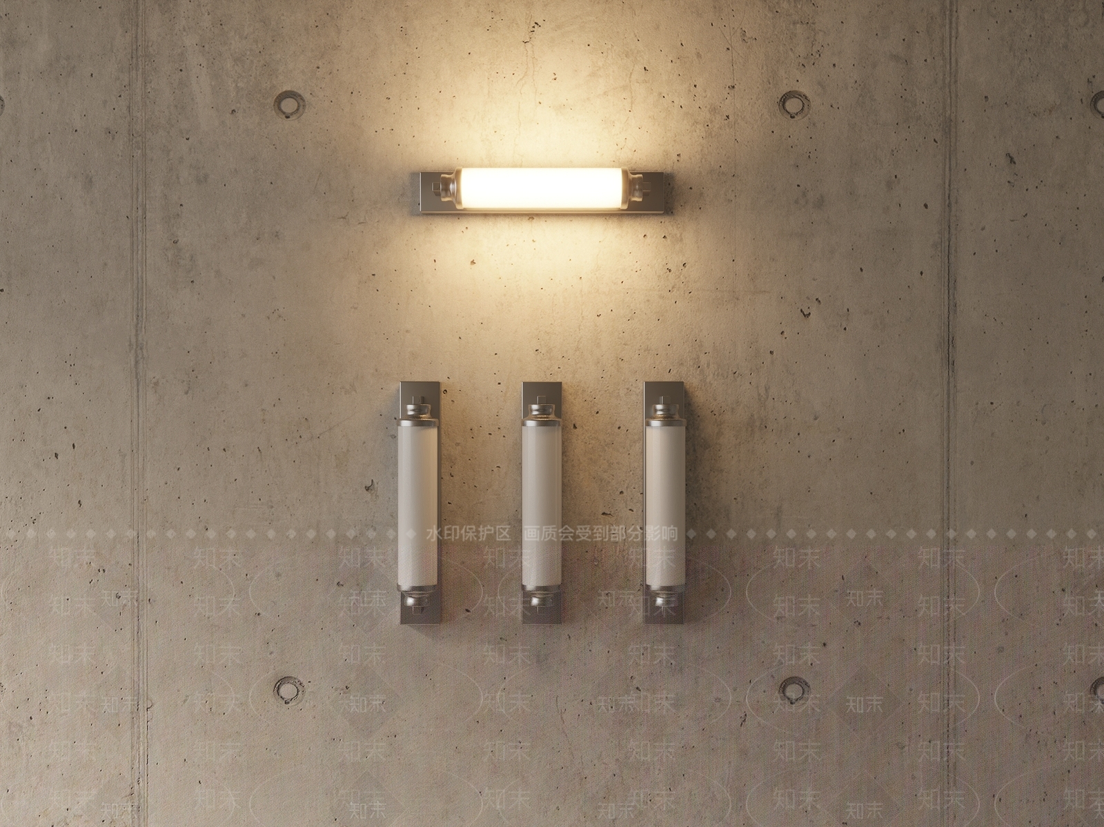 现代复古长条壁灯3D模型下载【ID:1194687540】