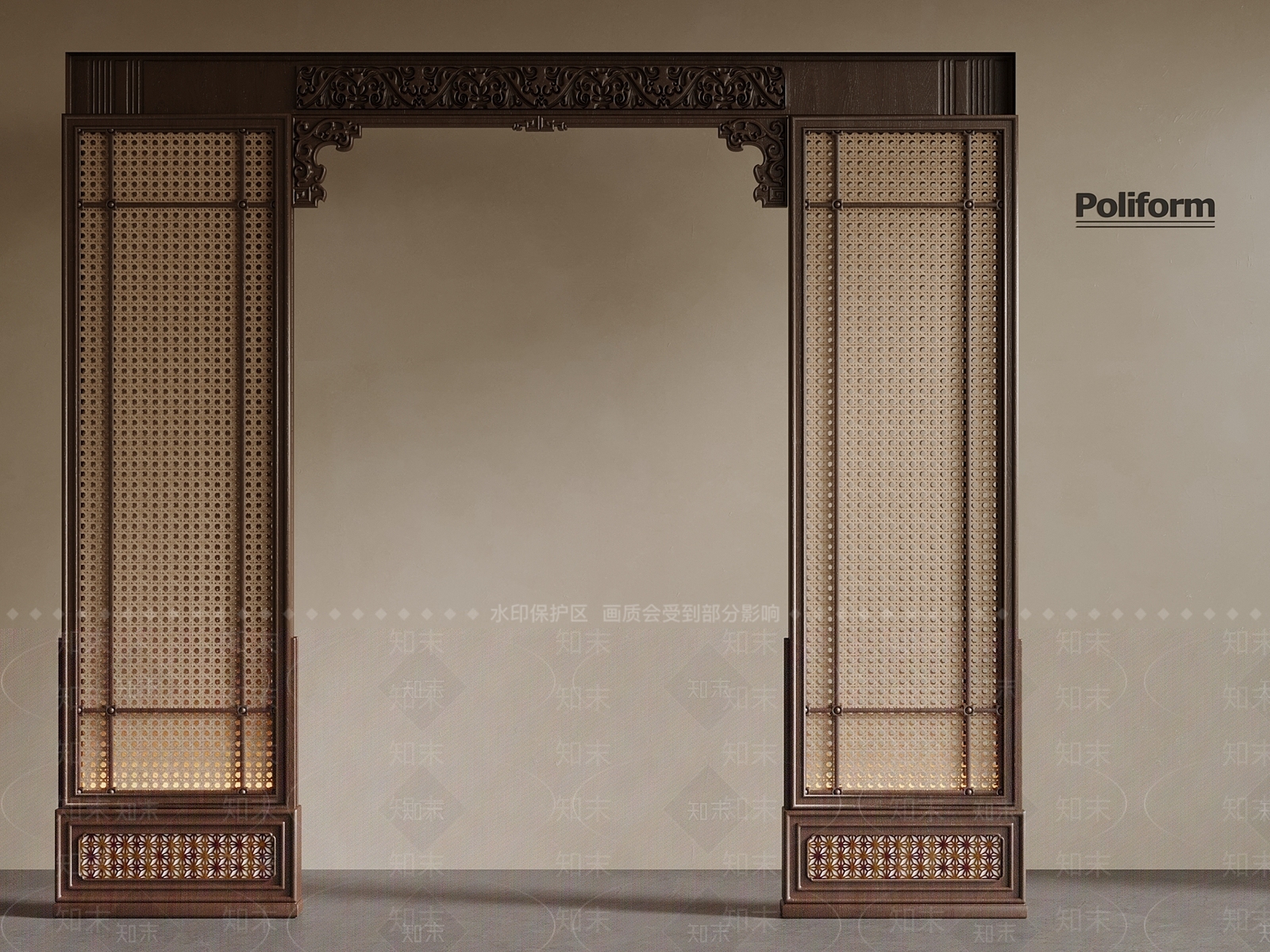 新中式隔断SU模型下载【ID:1194688736】