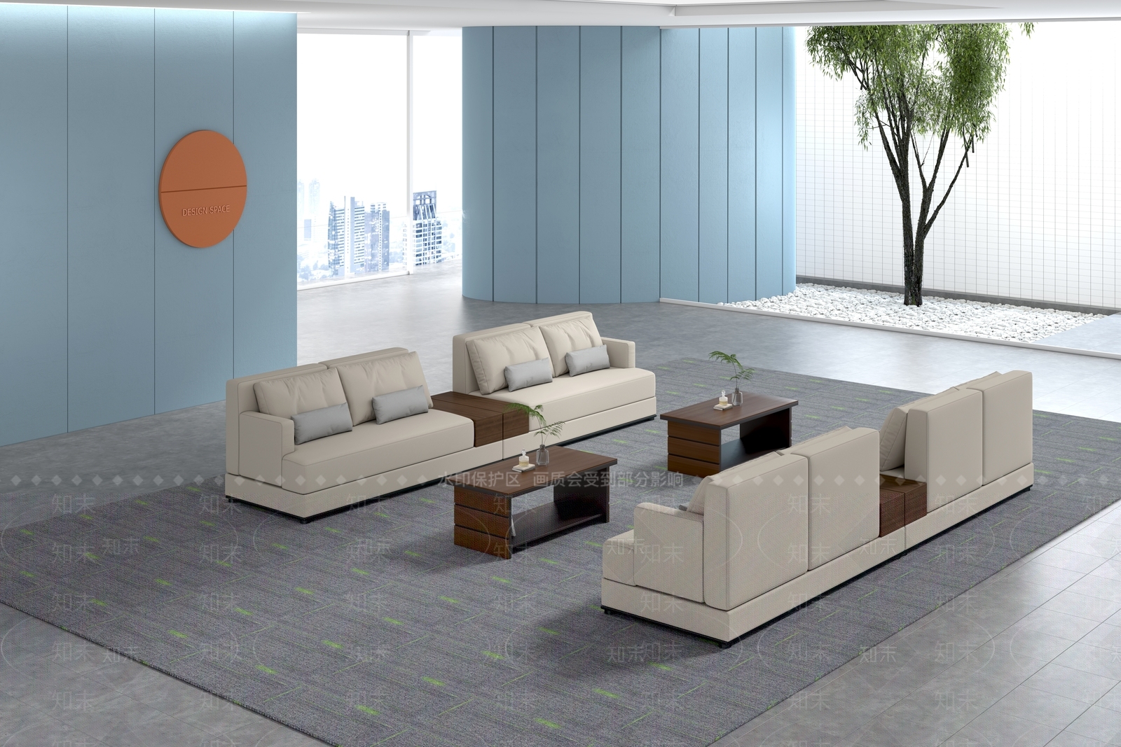 现代办公大厅3D模型下载【ID:1194690286】