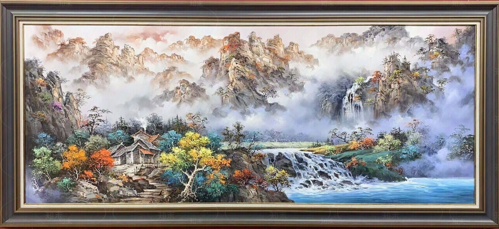 新中式中式山水画贴图下载【ID:1194692281】