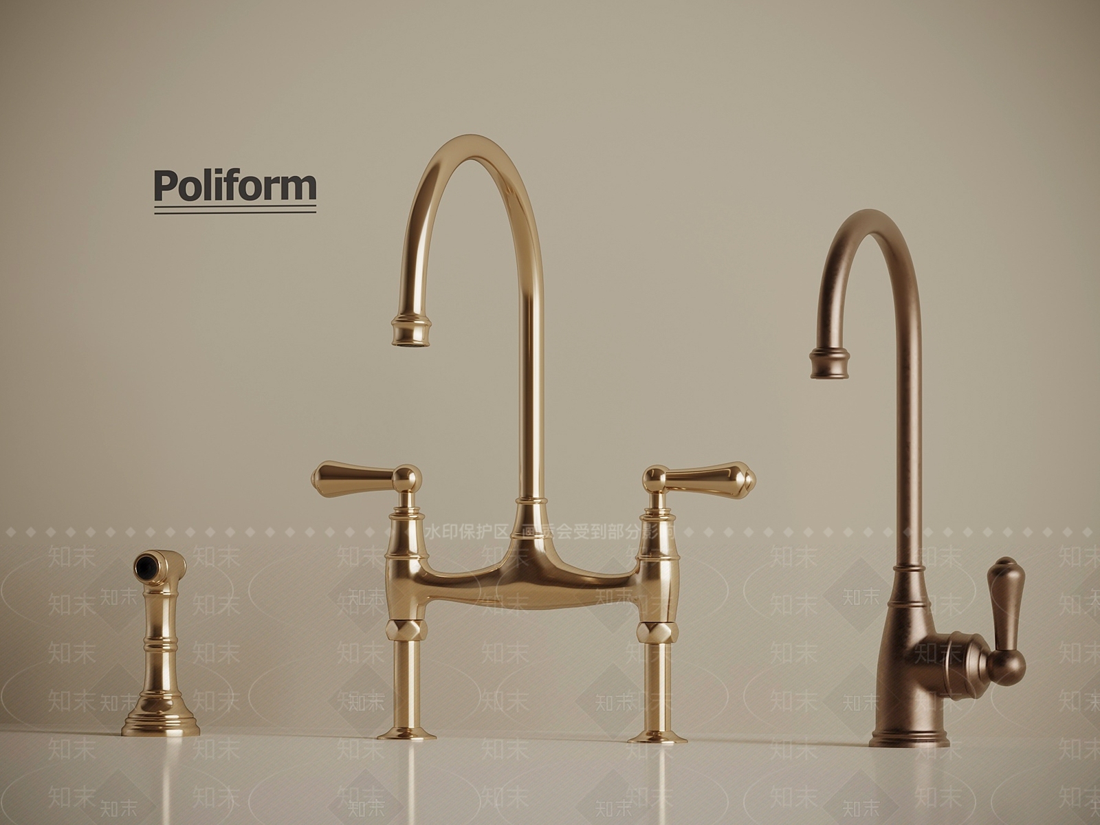 法式水龙头SU模型下载【ID:1194693802】