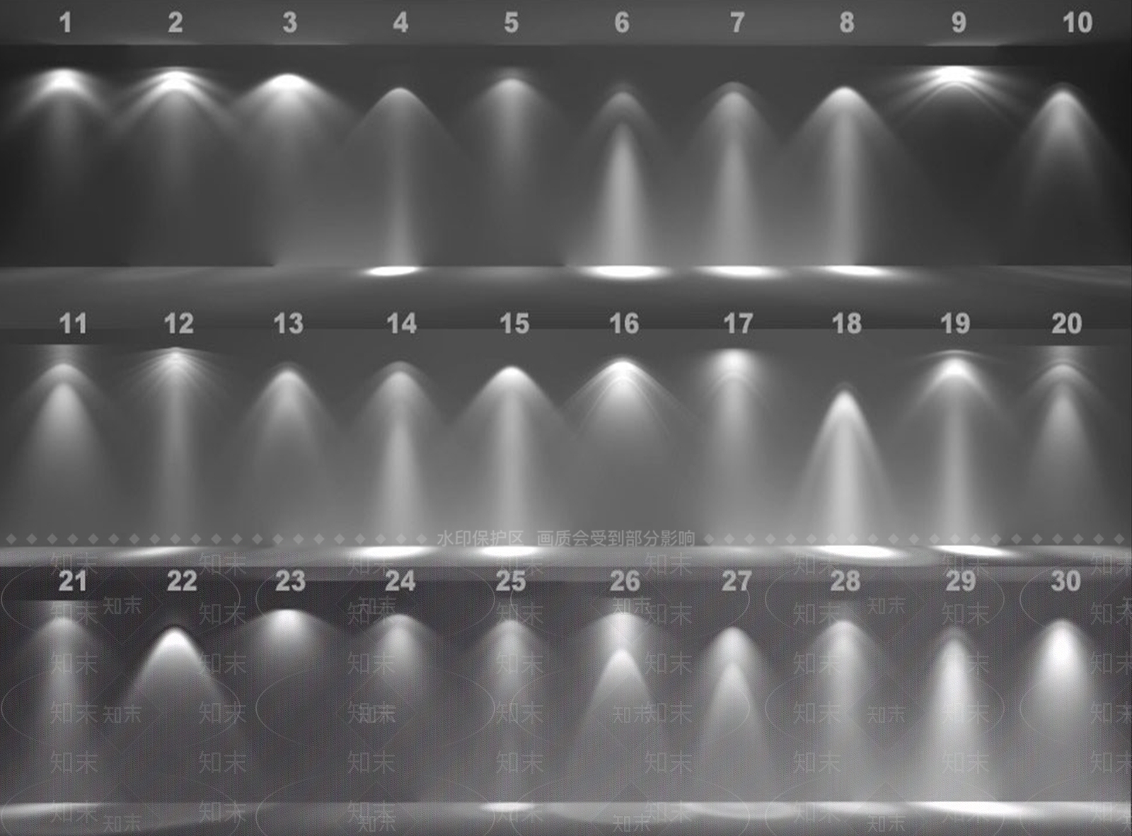 现代新中式筒灯射灯组合3D模型下载【ID:1194695683】