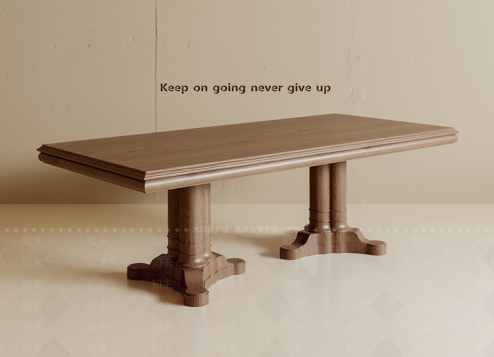 美式复古餐桌SU模型下载【ID:1194695137】