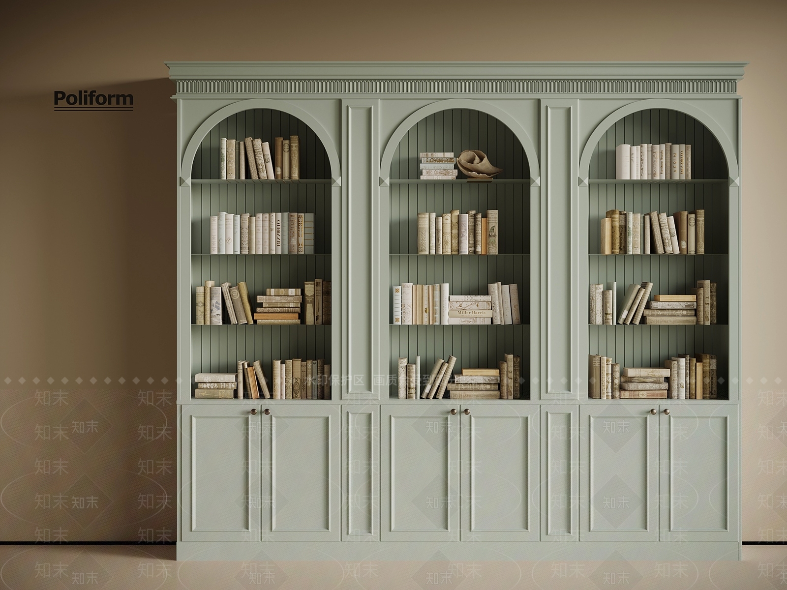 法式书柜3D模型下载【ID:1194695326】
