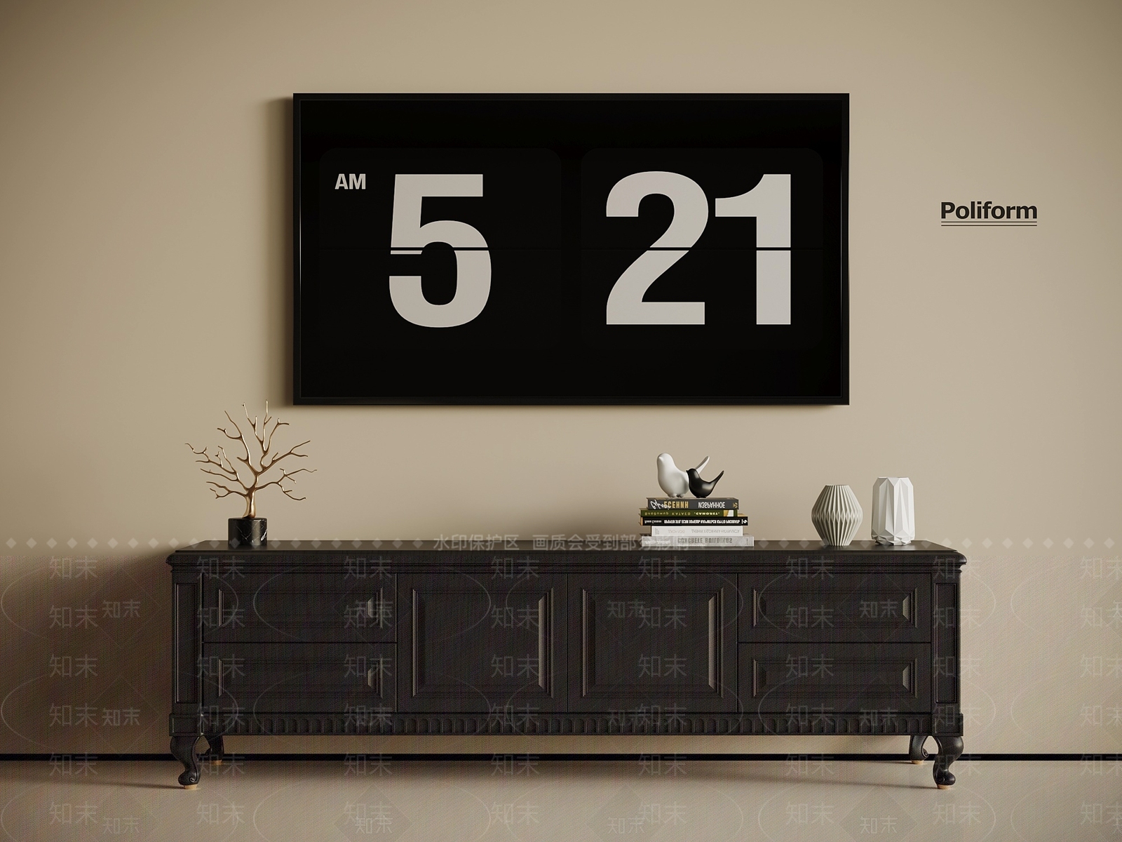 法式复古电视柜SU模型下载【ID:1194696169】