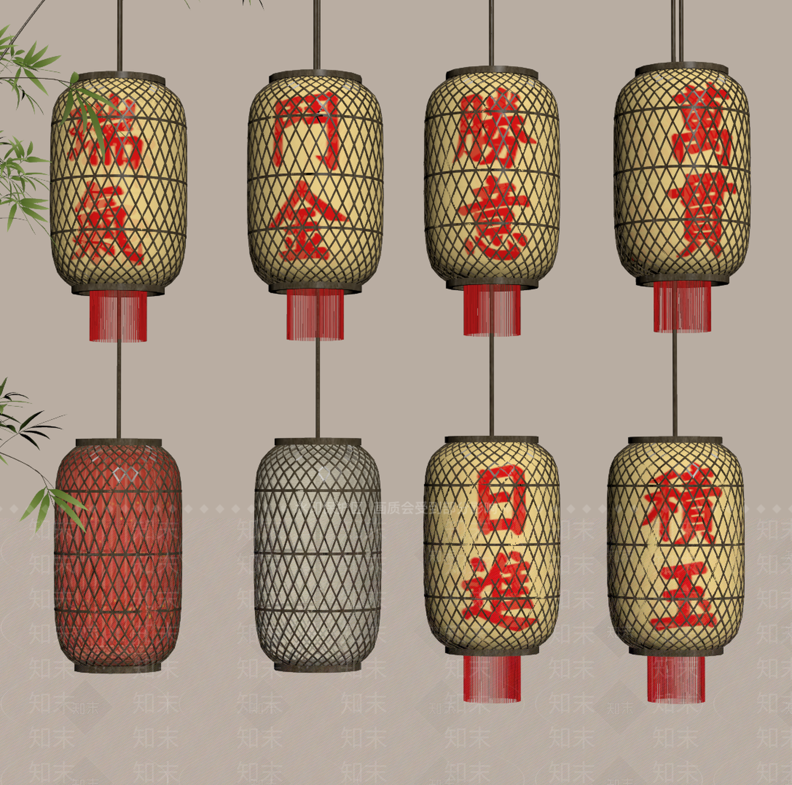 中式灯笼SU模型草图