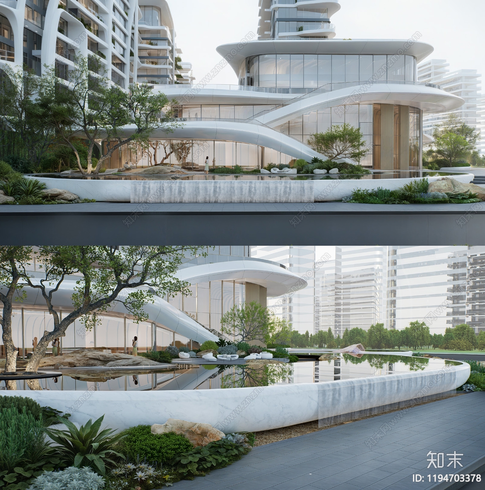 现代轻奢示范区景观下载【ID:1194703378】