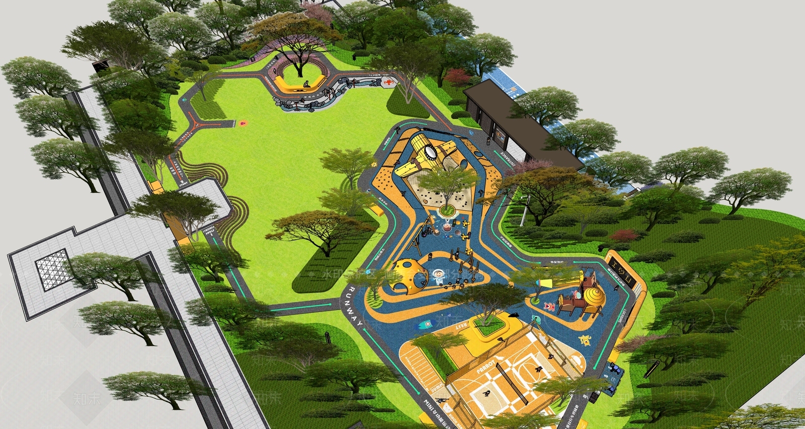 现代儿童游乐区SU模型下载【ID:1194703985】