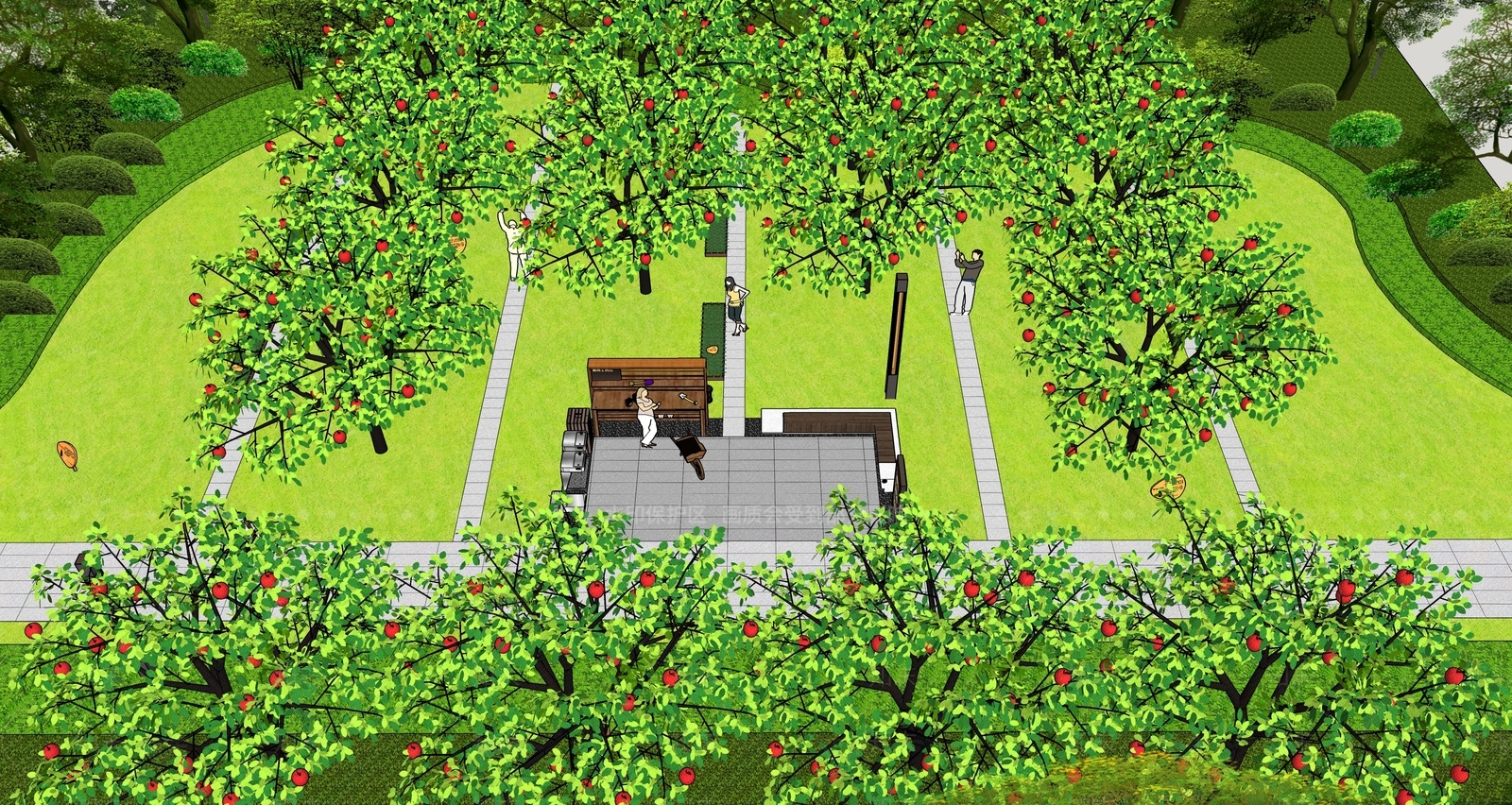 现代乡村公园SU模型下载【ID:1194704619】