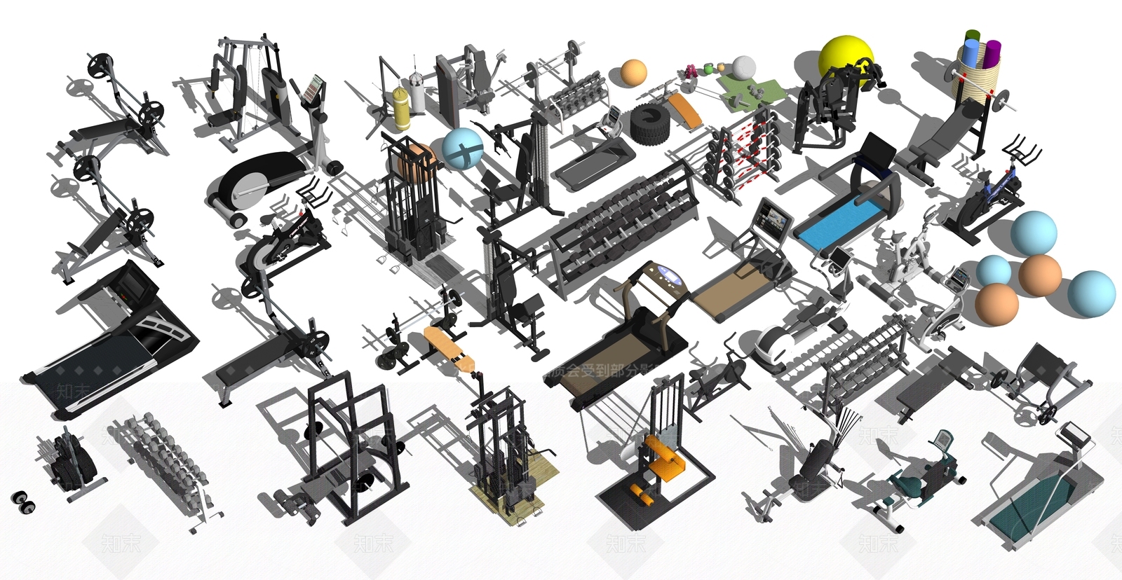 健身器材SU模型下载【ID:1194705350】