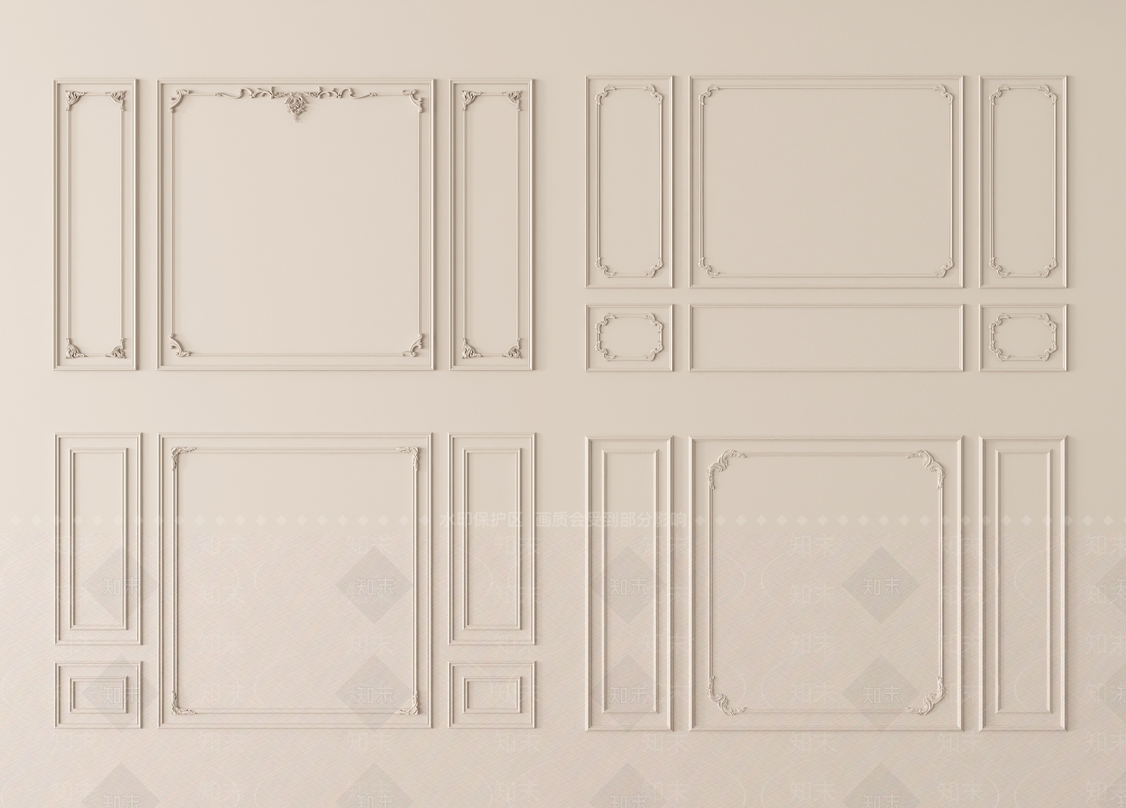 法式背景墙SU模型下载【ID:1194706699】