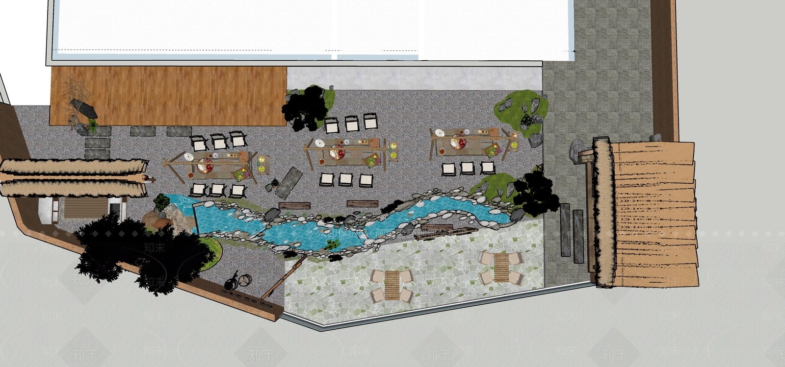 侘寂乡村庭院SU模型下载【ID:1194708145】