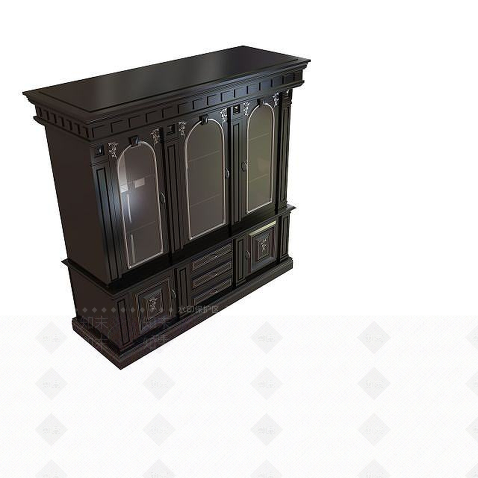 现代古典酒柜3D模型下载【ID:1194708386】